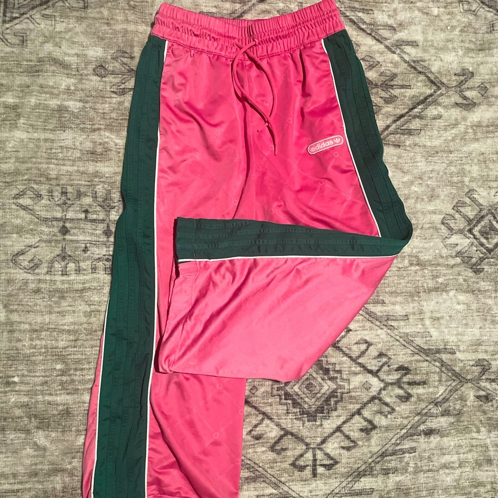 Adidas Pink & Green Cropped Pants